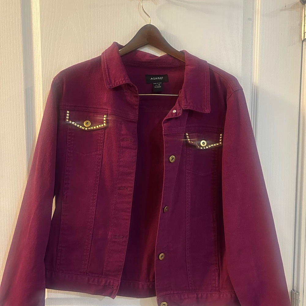 Ashro Women's Vibrant Magenta Jean Jacket